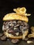 Rustic american mushroom cheese hamburger