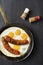 Rustic american sausage and eggs breakfast