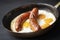 Rustic american sausage and eggs breakfast