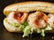 Rustic american shrimp po boy sandwich