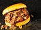 Rustic american sloppy joe burger