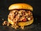 Rustic american sloppy joe burger