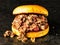 Rustic american sloppy joe burger