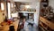 Rustic antique kitchen with cat horizontal