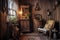 rustic antique wooden in a cozy corner