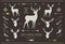 Rustic Antlers. Set silhouettes of rustic antler designs