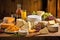 rustic artisanal cheese varieties on a wooden table