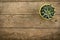 Rustic background with succulent plant on weathered wood