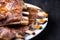 Rustic barbequed pork ribs