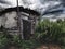 Rustic barn on a gloomy background