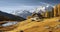 The Rustic Beauty of a Secluded Mountain Hut Surrounded by Autumn Leaves