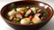 rustic beef stew with shiitake mushroom ai generated