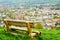 A rustic bench overlooking Bath