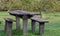 Rustic benches and table