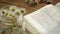 Rustic Bible on a Wooden Background