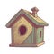 Rustic birdhouse symbolizes nature and rustic home