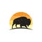 Rustic Bison silhouette Logo Inspiration