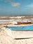 Rustic boats on the shores of Progreso - Yucatan - Mexico