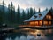 Rustic cabins Incorporate foreground elements made with generative ai