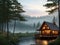 Rustic cabins Incorporate foreground elements made with generative ai