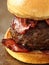 Rustic carnivore meat lover hamburger