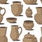 Rustic ceramic utensils pattern