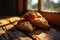 Rustic charm: Hamantaschen cookies on a wooden tabletop