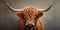 Rustic Charm: Portrait of a Majestic Highland Cow. Generative ai
