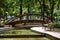 Rustic Charm: Vintage Wooden Bridge in the Serene Spa Park