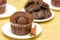 Rustic chocolate muffin