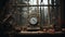 Rustic Clock On Window Sill: Atmospheric Woodland Imagery