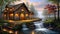 Rustic concept background photorealistic fantasy house display