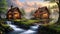 Rustic concept background photorealistic fantasy house display