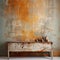 Rustic Console Table: A Fixative Of Wallpaper Rust