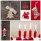 Rustic country decoration for christmas in red and wood with can