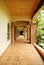 Rustic courtyard hallway