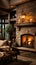 Rustic Cozy Room with a Fireplace