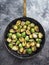 Rustic crispy fried brussels sprouts