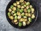 Rustic crispy fried brussels sprouts