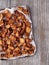 Rustic deep fried crispy pork rind