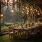 Rustic Dining Setup in Breathtaking Natural Landscape