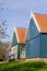 Rustic Dutch wooden houses in Schokland (Unesco), a former island in Flevoland, Netherlands