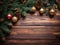 Rustic Elegance: Christmas Fir Tree on Wooden Backdrop