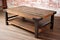 Rustic Elegance: Farmhouse Industrial Coffee Table with Distressed Finish