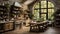 Rustic farmhouse kitchen, stylish spacious cooking area, interior design