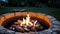 Rustic Fire Pit with Oyster Shell Accents.AI Generated