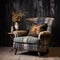 Rustic Flannel Armchair With Atmospheric Woodland Imagery