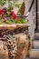 Rustic Flower Pots at Stairway of Winery