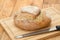 Rustic French bread on a cutting board