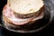 Rustic gourmet ham sandwiches